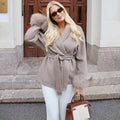Fox Fur Woolen Coats Women's Short Coat Office Lady Removable Elegant Double-sided Wool Overcoat 2026 New Cardigan Jacket