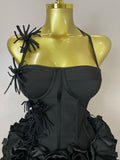 Fashion Cocktail Elegant Luxury Birthday Party Red Black Bandage Outfit Women Sexy Halter Prom Gown Celebrity Club Two Piece Set