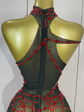 New Women Sparkly Diamonds Sexy Mesh Jumpsuit Nightclub Bar Party Show Gogo Dancer Festival Clothing Drag Queen Stage Costume