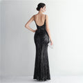 Women Strap Party Maxi Dress Sexy V Neck Evening Dress Celebrity Purple Sequin Dress Long Prom Formal Occasion  Dress