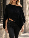 Casual Knit Women Shawls Round Neck Sleeveless Asymmetric Shawl for Vacation Street Outing Wear Fashion Summer New
