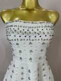 Sexy Sleeveless A Line Bandage Mini Dress Women Luxury Diamonds Birthday Party Gowns Evening Celebrity Club Show Wear Vestido