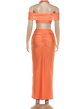 Braid New Trend 2 Piece Set Women Beach Y2K Sexy Crop Tops+Patchwork Wrap Skirt Party Elegant Vacation Slim Clubwear