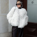 Fashion Luxury Cropped Faux Fur Coat Women's Winter 2025 Ins Hot Fluffy Short Faux Fur Jacket Street Style Warm Outwear