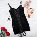 Sexy See Through Bodysuits Women Sexy Leopard Print Cross Bandage Backless Midnight Coquettish Mesh Classic Outfits