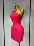 Women Sexy Backless Pink Bodycon Mini Bandage Dresses Elegant Evening Party Luxury Birthday Nightclub Cocktail Prom Gown