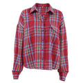 Hit Color Check Loose Blouses for Women Lapel Long Sleeve High Waist Temperament Shirts Female Fashion