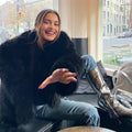 Street Fashion Shawl Collar Faux Fox Fur Coat Women 2024 Winter Cool Girls Black Short Fur Jacket Vintage Chic Overcoat
