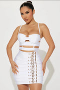 Women Sexy Bandage Tops Fashion Pencil Skirts Set Nightclub Party Celebrate Women's Set