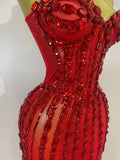 Sexy Sparkly Diamonds Black Strapless Mesh See Through Long Dress Evening Party Birthday Nightclub Photo Shoot Stage Costumes