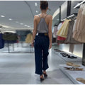 Sexy Sequined Women's Sling Top Irregular Hem Pleated V-neck Sleeveless Backless Vest 2026 Summer Lady Beach Chic Camisole