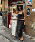 Summer Dress 2-Piece Set Women's Sexy Polka Dot Top Casual Maxi Skirts Sets Casual Party Vacation Y2k Female Dress Set
