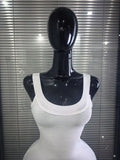 Winered White Women Sleeveless Sexy O-Neck Bodycon Mini Bandage Dress Birthday Party Celebrate Evening Clothing