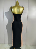 Elegant Celebrity Evening Club Party Prom Luxury Birthday Dress Woman Sexy Lace Patchwork Sleeveless Bodycon Long Bandage Dress