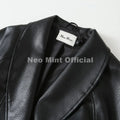 Trendy 2026 Black Shawl Collar Faux Leather Coat Women Autumn Belted Coat  Brand Hot Fashion Girls PU Leather Jackets