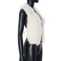 Sexy Furry Tank Tops Women Backless Sexy Midnight Cardigan Autumn Hipster Wild Basic Streetwear Halter Furs Y2K Tops