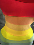 Rainbow Color Women Sexy Halter Backless Bodycon Mini Bandage Dress Nightclub Party Celebrate Fashion Birthday Clothing