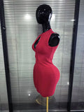 Winered Black Women Sleeveless Sexy Keyhole Bodycon Mini Bandage Dress Celebrate Nightclub Party Birthday Fashion Outfit