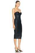 Black Foil Color Women Sexy Strapless Bodycon Bandage Dress Fashion Celebrate Evening Party Birthday Photo Shoot Dress