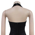 Sexy Halter Backless Velvet Dress Women Lace Up High Side Split Bodycon Maxi Evening Night Club Party Long Dresses Vestidos