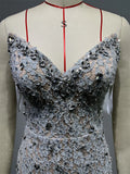 Women's Sparkling Rhinestone Tassel Lace Tube Dress Light Luxury Birthday Party Evening Performance Gown Designer Luxury Dresses