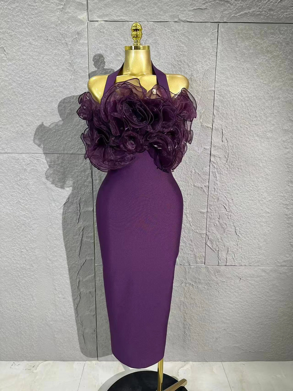 Opulent Lavender Bandage Dress Women Party Dress Bodycon Elegant Sexy Evening Birthday Club Outfits Cocktail Party