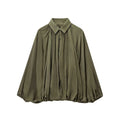 Green Ruched Puffer Jackets for Women Puffy Oversized Jacket for Woman Coats Demi-season Jacket for Women New in Outerwears 2026