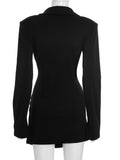 Elegant Office Dress Women Sexy Single-Breasted Hidden Buttons V-Neck Full Sleeve Folds Fashion Commute Bodycon