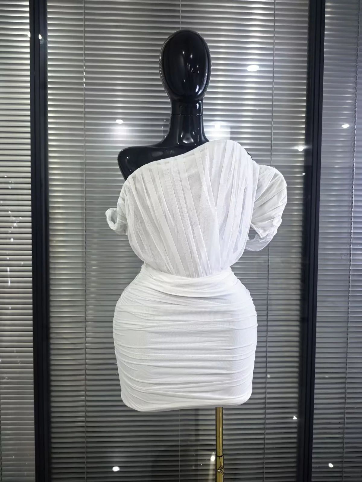 High Quality Women Sexy Strapless Mesh High Stretch Bodycon Mini Dress Elegant Evening Party Celebrate Birthday Cocktail Outfit