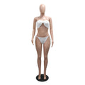 Women Sexy Lace Bikinis Sets Summer Vacation Beach Holiday Swimwears Bra+underwear + Skirts 3-piece Sets Night Club Outfits