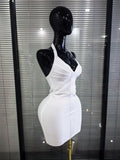 4 Colors Women Sexy Halter Off the Shoulder Bodycon Mini Bandage Dress Celebrate Fashion Nightclub Party Homecoming Outfit