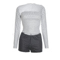 Sexy Polka Dot 3-Piece Set Women Cape Sleeves+Chest Wrapped+Shorts Matching Sweet Simple Basic Stretch Skinny Outfits