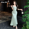 Olive Girl Dramatic Dress for Garden Wedding 2026 Fairycore Photoshoot S-L XS-3XL Plus Size Dramatic Silhouette Romantic Editorial Not Costume Hanfu Chinese Dress Traditional Chinese Clothing Chinese Heritage Fashion Women