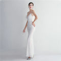 Women Strap Party Maxi Dress Sexy V Neck Evening Dress Celebrity Purple Sequin Dress Long Prom Formal Occasion  Dress