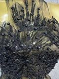 Glamorous Mesh See Through Pearl Lace Party Mini Dress Celebrate Birthday Photo Shoot Wear Performance Stage Costume