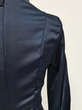 Navyblue Irregular Bodycon Dresses for Women Stand Collar Flare Sleeve High Waist Sexy Party Mini Dress Female New