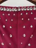 Elegant Celebrity Evening Party Gowns Women's Heavy Industry Diamonds Beading Sleeveless Tank Long Dress Vestidos