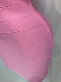 Women Sexy Backless Pink Bodycon Mini Bandage Dresses Elegant Evening Party Luxury Birthday Nightclub Cocktail Prom Gown