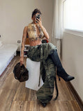 Sexy Furry Tank Top Women Halter Backless Leopard Simple Wild Gothic Punk Slim Hottie Street Midnight Clubwear Vest