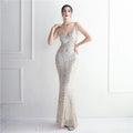 2025 Sequin Long Strap Evening Dress Party Etiquette Celebration Robe Dress Sleeveless V-neck Robe Sexy Gowns Maxi Dress