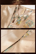 Classic Champagne Golden Mother Bride Cheongsam Dresses Chinese Embroidered Wedding Evening Dress for Women Party