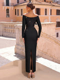 Women Sexy Diamond Bandage Dress Off The Shoulder long sleeves Bodycon Clothes Club Birthday Party Elegant Dresses
