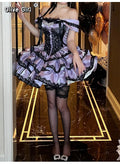 Olivegirl Sweet Lace Dress Lolita Purple Cute Girl Spring High-end Women Summer Birthday Party Elegant Princess Lolita Dresses