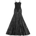 Women Spaghetti Straps Mermaid Evening Gown Wedding Guest Dress Sexy Sheer Padded Lace Backless Formal Party Maxi Dresses