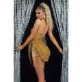 Women's Super Shiny Gold Sequin Fringed Glam Tube Top Jumpsuit Socialite Fashion Banquet Party Performance Outfit Party Dresses
