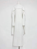 Evening Dresses Long Sleeves O Neck Slim Maxi 2026 Women Dinner Party Gowns With Shawl Pearls Elegant Wedding Robes Lady
