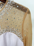 Elegant Mesh Bead Diamond Luxury Patchwork Dress Women Backless See Through Long Dresses 2026 Lady Evening Dinner Gown