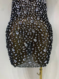 Women Sexy Sleeveless Rhinestone Sheer Mini Bodycon Dress Evening Party Luxury Birthday Bar Nightclub Stage Performance Clothing
