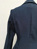 Commuting Slimming Blazer for Women Lapel Long Sleeve Spliced Button Casual Fashion Coat with Shoulders Pad Female