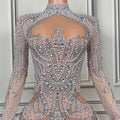 2026 High-end Silver Nude Waist Pinch Glam Hip Skirt Party Evening Birthday High-end Dress Women Dresses for Party and Wedding